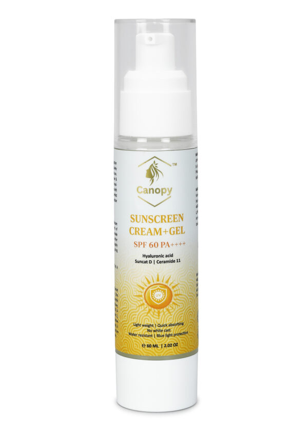 Sunscreen - SPF 60 PA++++ [ Aqua Sunscreen Cream + Gel | Water Resistant | UVA/B protection | No White Cast ] (60 ml) - Image 4